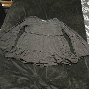 Gothic Boho Peasant Top, Med